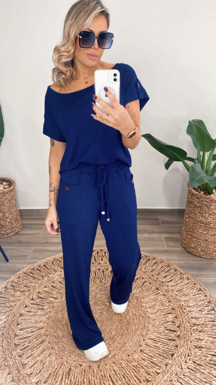 Theodora Jumpsuit - Cropped pants - Jeans blue