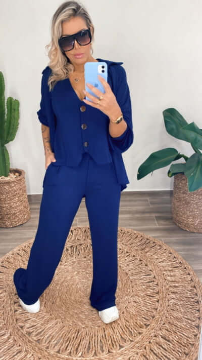 Conjunto de 3 peças com colete Donna Marinho