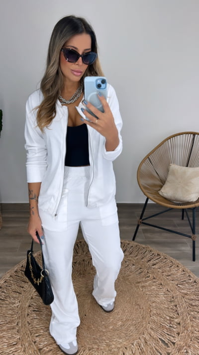 Conjunto em Plush Débora branco