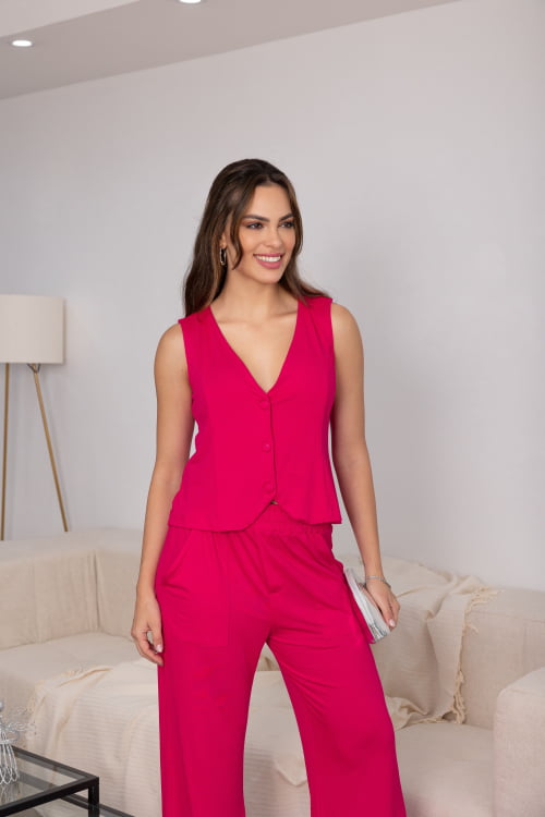 Conjunto Kate3.0 Malha Vicenza Pink Verão