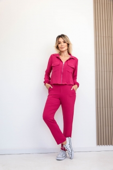 Conjunto em air flow com ziper Catarina Pink