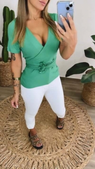 Blusa Transpassada Noeli Verde