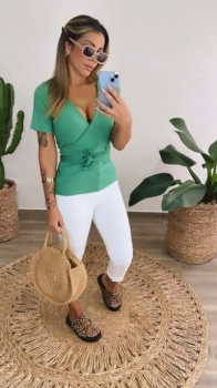 Blusa Transpassada Noeli Verde