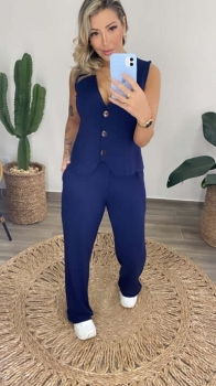 Conjunto de 3 peças com colete Donna Marinho