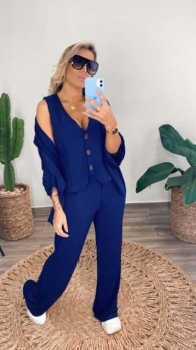 Conjunto de 3 peças com colete Donna Marinho