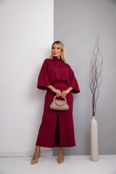 Conjunto em malha Crepe marsala Maite