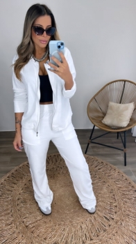 Conjunto em Plush Débora branco