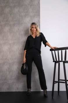 Conjunto camisa oversized Luiza 2.0 Preto