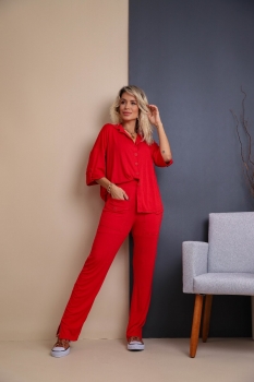 Conjunto camisa oversized luiza 2.0 vermelho