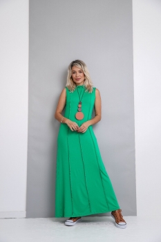 Vestido em malha com recortes Helena Verde Jade