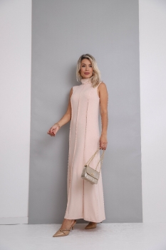 Vestido  em malha com recortes Helena Nude