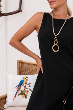 Vestido em linho  com viscose Regina preto