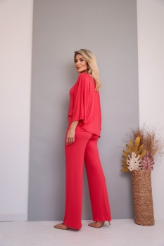 Conjunto em malha de 3 peças Michele Vermelho Curaçau