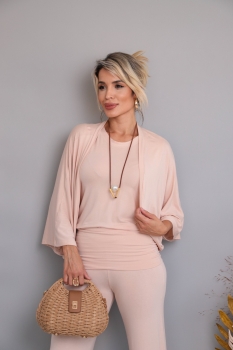 Conjunto em malha com 3 peças Michele Nude