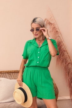 Conjunto lorena em viscolinho verde