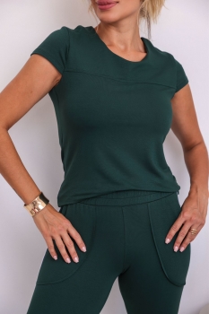 Conjunto Silvia inspiração com listras verde com branco